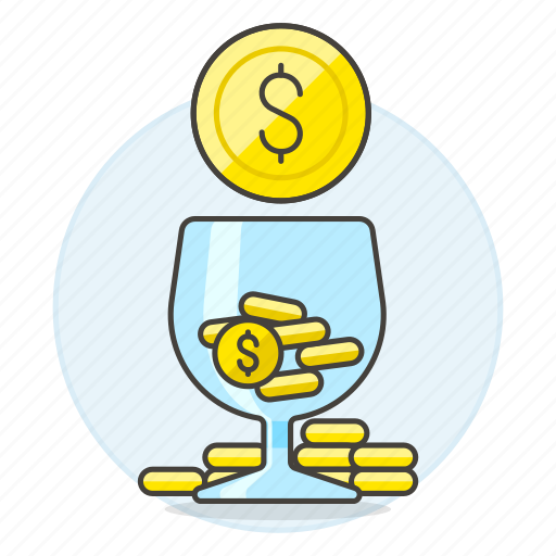 Coins, finance, management, glass, money, protection icon - Download on Iconfinder