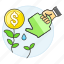 plant, can, dollar, coin, money, watering, investing, pot, finance 