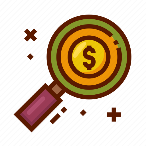 Analytic, bank, currency, dollar, finance, magnifier, money icon - Download on Iconfinder