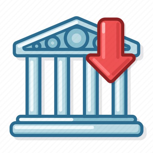 Bank, down, money, storage, fiance, building icon - Download on Iconfinder