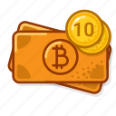 btc, coin, ten, money, crypto, banknote
