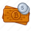 btc, back, coin, five, money, crypto, banknote 