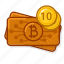 btc, back, coin, ten, money, crypto, banknote 