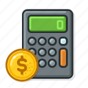 calculator, usd, check, bill, count