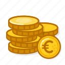 gold, coins, eur, cash, money