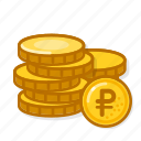 gold, coins, rub, cash, money