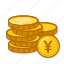 gold, coins, yen, cash, money 