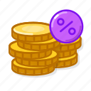 gold, coins, percent, cash, money