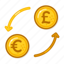 exchange, eur, to, pound, transfer, money, trade