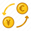 exchange, yen, to, eur, transfer, money, trade