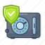 iron, safe, analog, shield, protection, security 