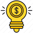 idea, lamp, money