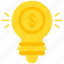 bulb, idea, lamp, money 