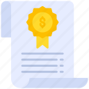 certificate, document, money