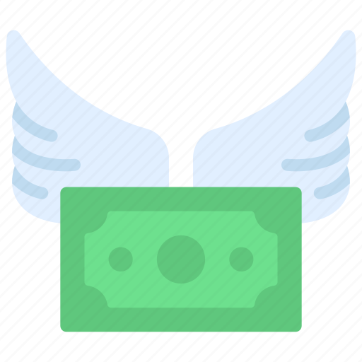 Financial, freedom, wings, cash, note icon - Download on Iconfinder