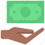 give, loan, cash, hand 