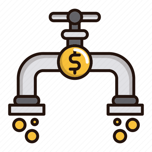 Flow, flow of money, money, pipe icon - Download on Iconfinder