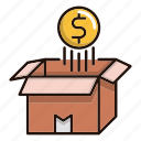 box, coin, float, money, opened, over