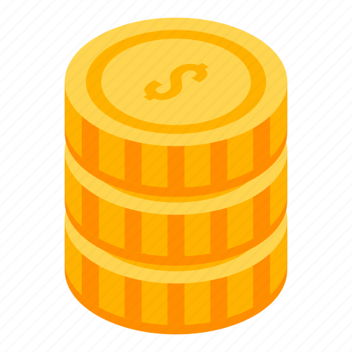 Business, cartoon, coins, hand, isometric, money, stack icon - Download on Iconfinder