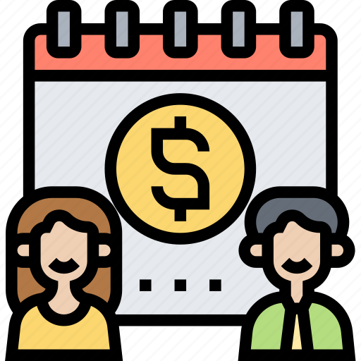 Paycheck, salary, payroll, calendar, payment icon - Download on Iconfinder