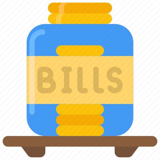 Bills, money, pot, savings, jar, cash, coins icon - Download on Iconfinder