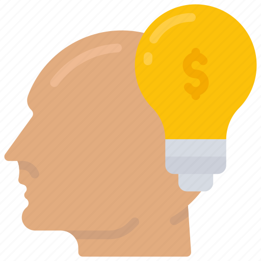 Financial, ideas, lightbulb, face, money icon - Download on Iconfinder