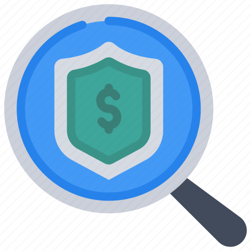 Fraud, protection, shield, magnifying, glass, loupe icon - Download on Iconfinder