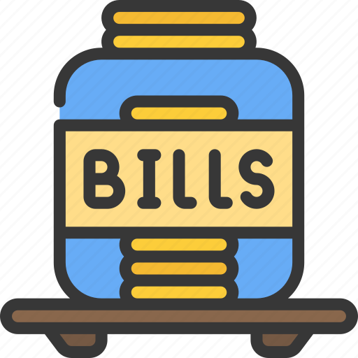 Bills, money, pot, savings, jar, cash, coins icon - Download on Iconfinder