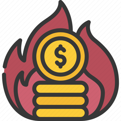 Burning, money, fire, coins, cash icon - Download on Iconfinder