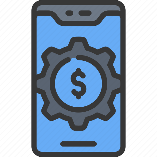 Money, management, app, mobile, phone, cell, gear icon - Download on Iconfinder