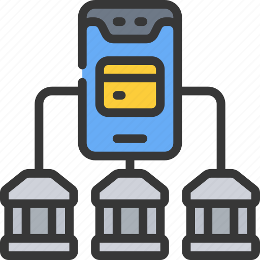 Multiple, bank, accounts, banks, banking, mobile icon - Download on Iconfinder