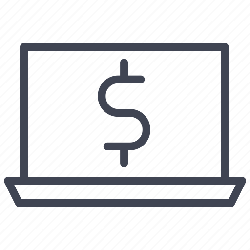 Dollar, laptop, sign, currency, finance, money icon - Download on Iconfinder