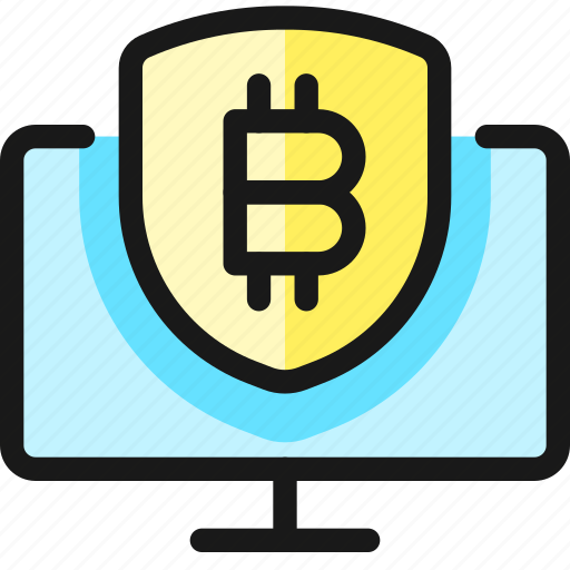 Crypto, currency, bitcoin, monitor, shield icon - Download on Iconfinder