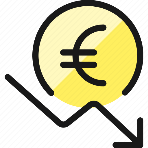 Currency, euro, decrease icon - Download on Iconfinder