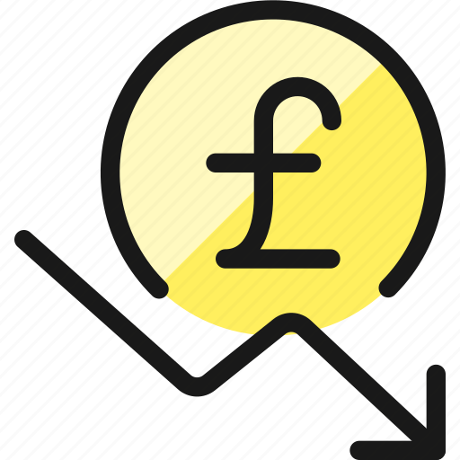 Currency, pound, decrease icon - Download on Iconfinder