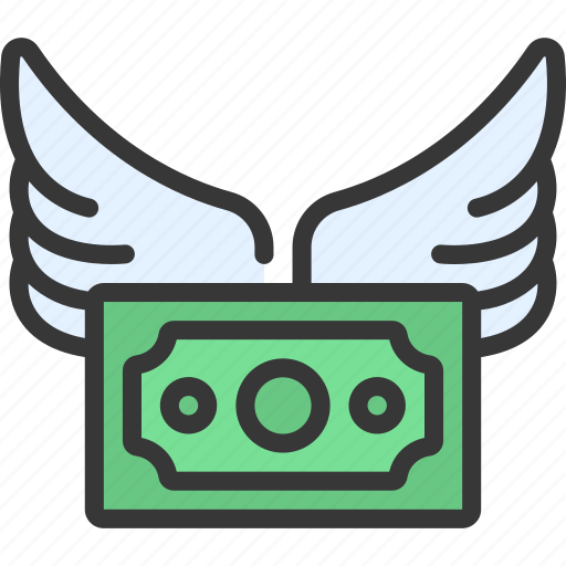 Financial, freedom, wings, cash, note icon - Download on Iconfinder