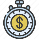 financial, stopwatch, time, is, dollar, coin
