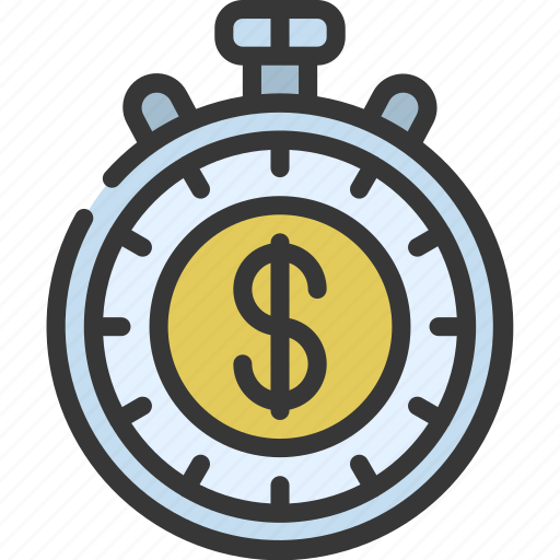 Financial, stopwatch, time, is, dollar, coin icon - Download on Iconfinder