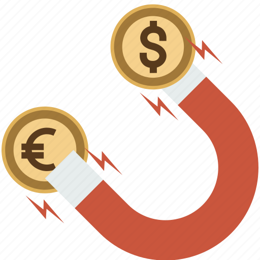 Business, coin, dollar, euro, finance, magnet, magnetic icon - Download on Iconfinder