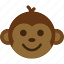emoticon, expression, face, monkey, smile
