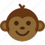 emoticon, expression, face, monkey, smile 