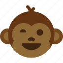 emoticon, expression, face, monkey, smile
