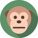 emoticon, expression, face, monkey, rounded, smile