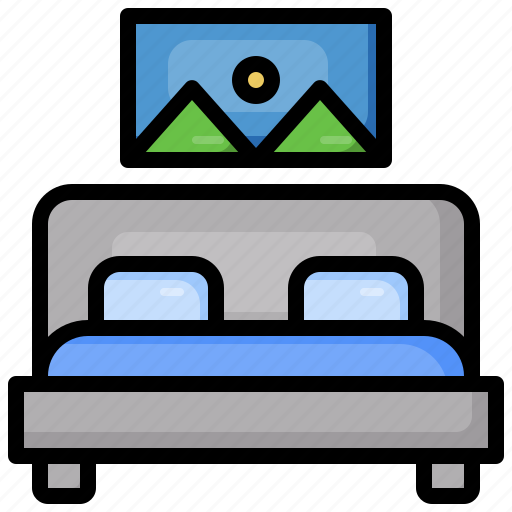 Double, bed, bedroom, couple, rest, furniture, and icon - Download on Iconfinder