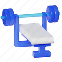 bench press, bench, press, barbell, adjustable, fitness, gym, workout, 3d glass