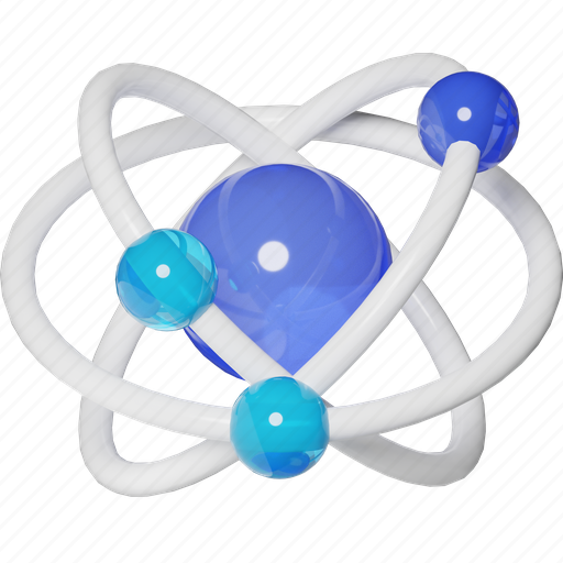 Atom, science, molecule, atomic, electron, fitness, gym 3D illustration - Download on Iconfinder