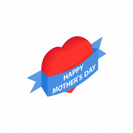 Day, greeting, heart, isometric, love, mom, mother icon - Download on Iconfinder