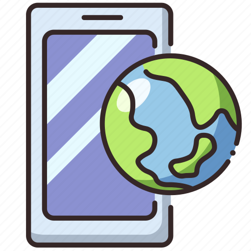 Technology, communication, phone, earth, network, mobile, connection icon - Download on Iconfinder