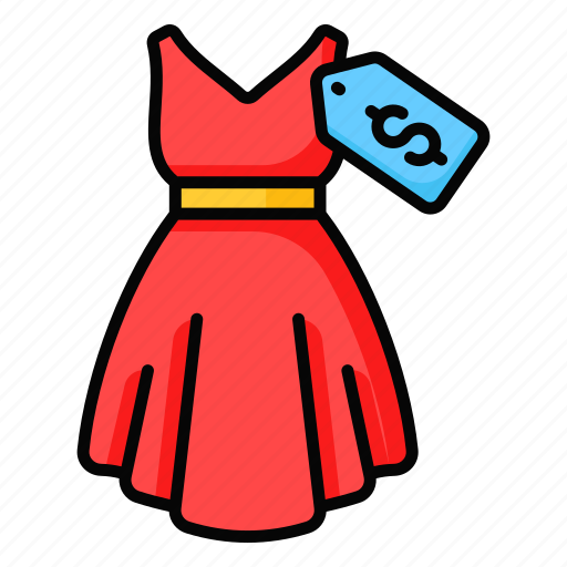 Dress, attire, frock, garment, clothes, fashion, price tag icon - Download on Iconfinder