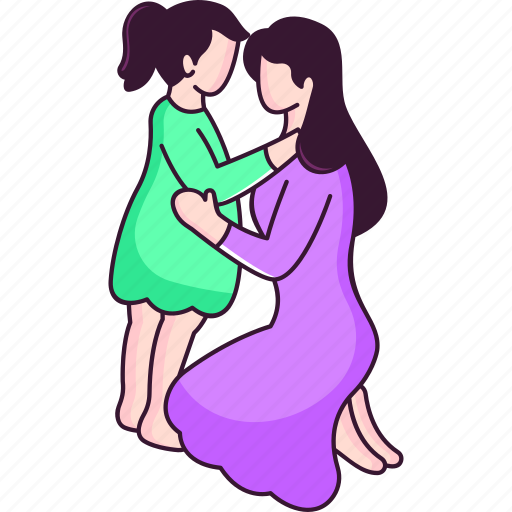 Hug, mothers day, daughter, love icon - Download on Iconfinder